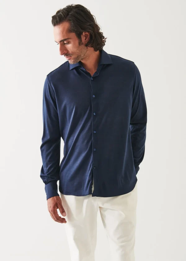 PATRICK ASSARAF Reda Active Wool Knit Shirt | Men Shirts