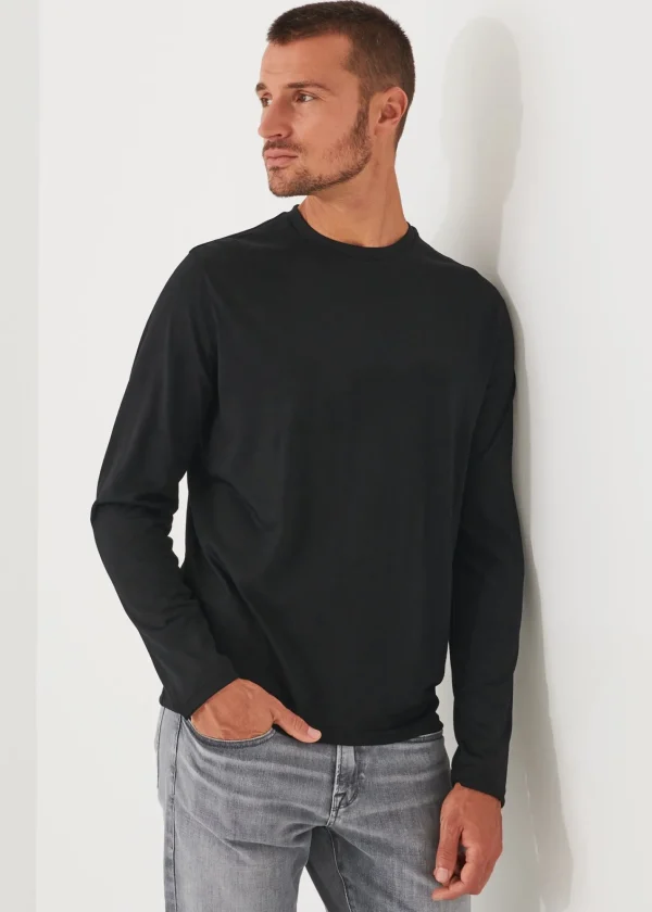 PATRICK ASSARAF Reda Active Wool Long-Sleeve Knit T-Shirt | Men T-Shirts