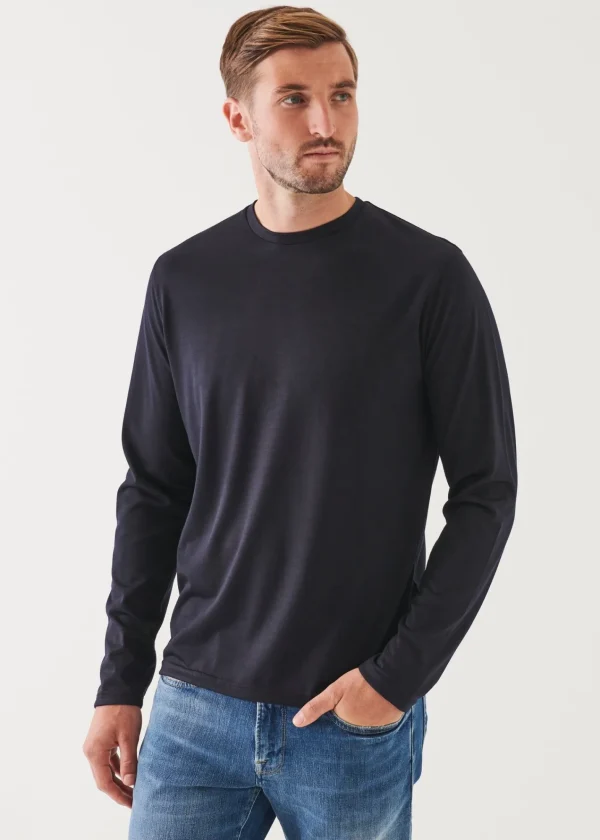 PATRICK ASSARAF Reda Active Wool Long-Sleeve Knit T-Shirt | Men T-Shirts