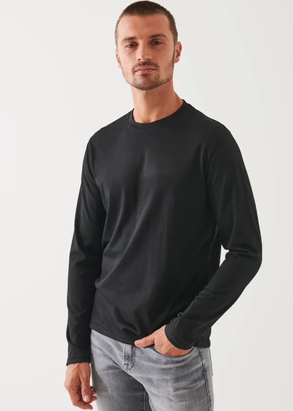 PATRICK ASSARAF Reda Active Wool Long-Sleeve Knit T-Shirt | Men T-Shirts