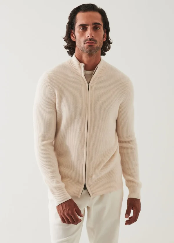 PATRICK ASSARAF Ribbed Cashmere Full Zip | Men Knitwear