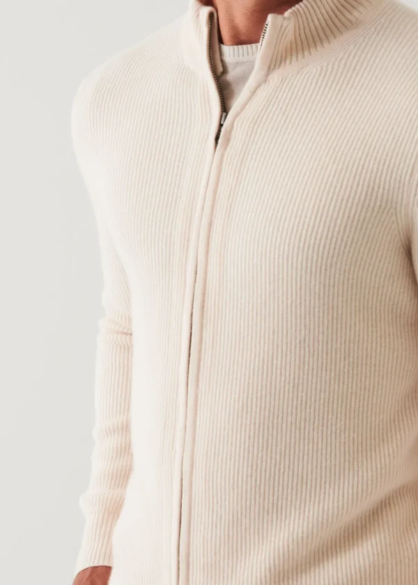 PATRICK ASSARAF Ribbed Cashmere Full Zip | Men Knitwear