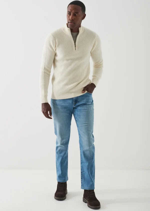 PATRICK ASSARAF Ribbed Cashmere Quarter-Zip | Men Knitwear