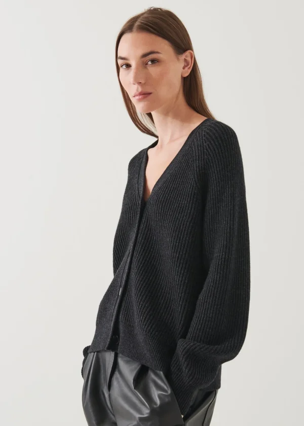 PATRICK ASSARAF Ribbed Merino Cardigan | Women Knitwear