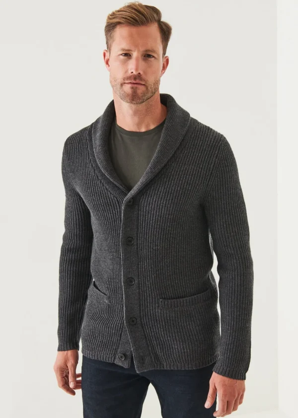 PATRICK ASSARAF Ribbed Shawl Cardigan | Men Knitwear