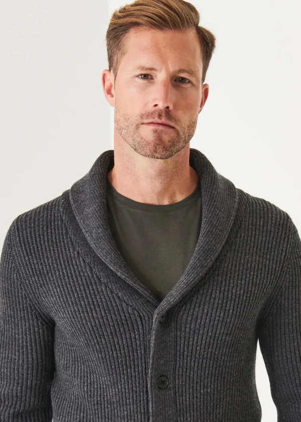 PATRICK ASSARAF Ribbed Shawl Cardigan | Men Knitwear