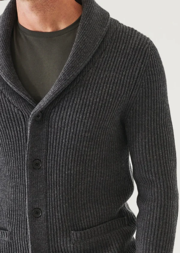 PATRICK ASSARAF Ribbed Shawl Cardigan | Men Knitwear