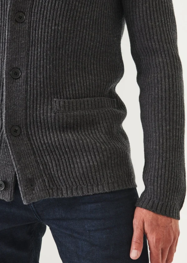 PATRICK ASSARAF Ribbed Shawl Cardigan | Men Knitwear