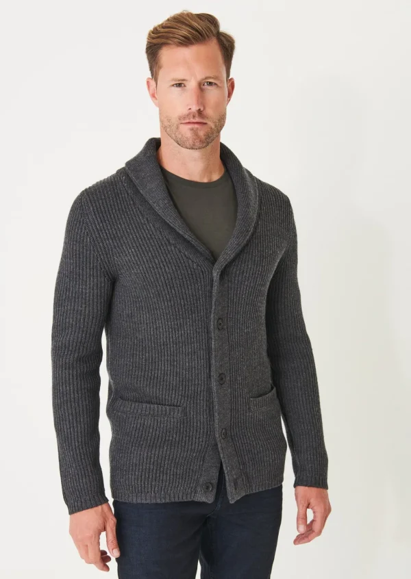 PATRICK ASSARAF Ribbed Shawl Cardigan | Men Knitwear