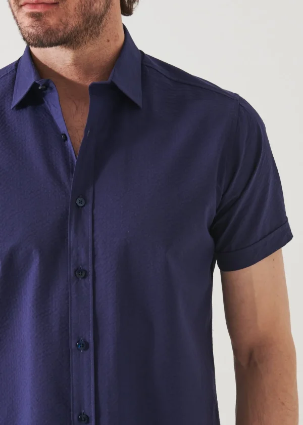 PATRICK ASSARAF Seersucker Cotton Shirt | Men Shirts