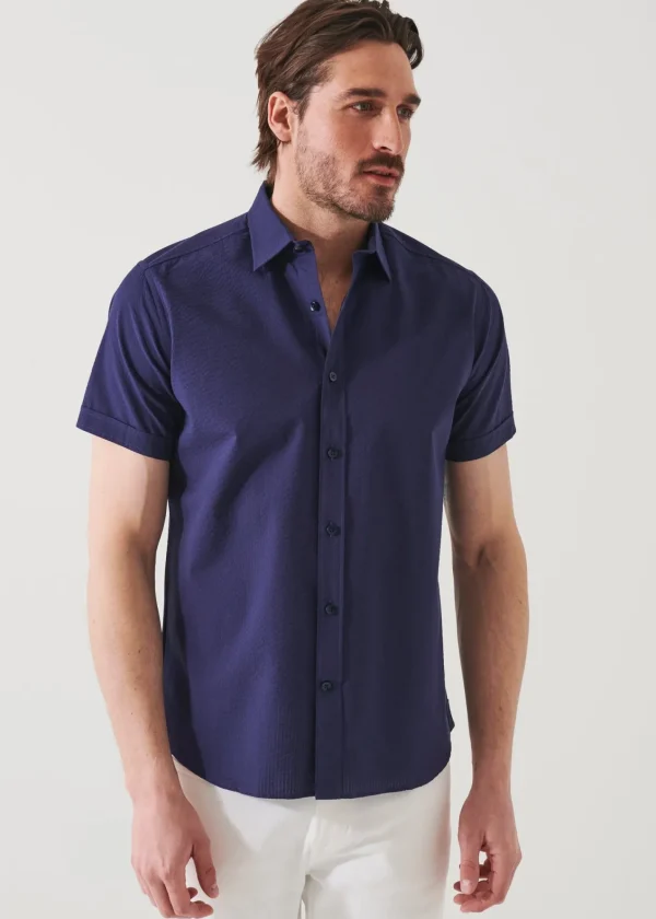 PATRICK ASSARAF Seersucker Cotton Shirt | Men Shirts