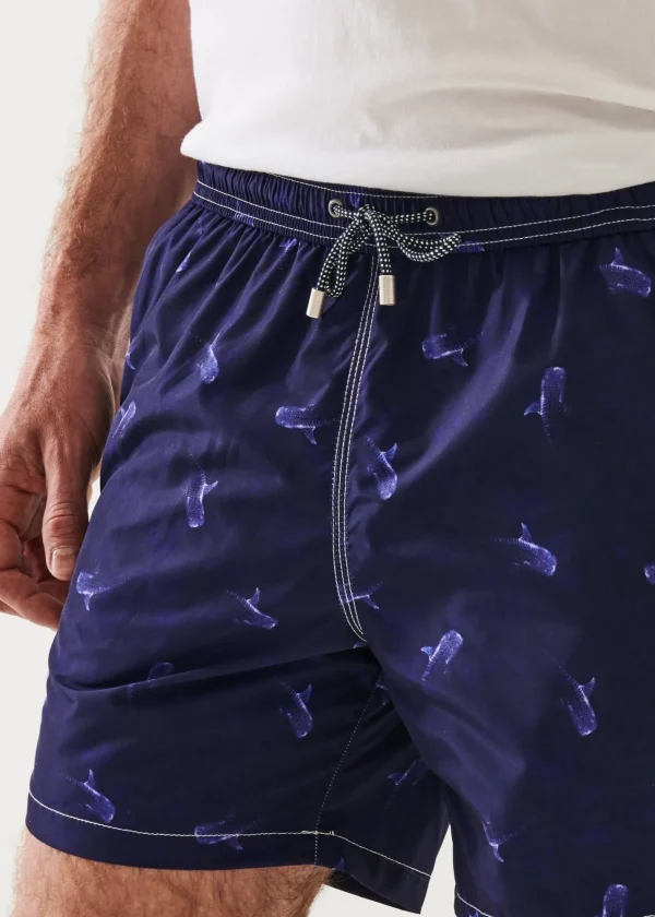 PATRICK ASSARAF Shark Print Swim Short | Men Bottoms