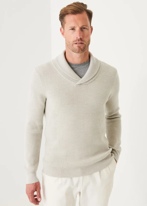 PATRICK ASSARAF Shawl Collar Merino Wool Sweater | Men Knitwear