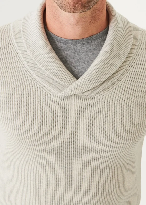 PATRICK ASSARAF Shawl Collar Merino Wool Sweater | Men Knitwear