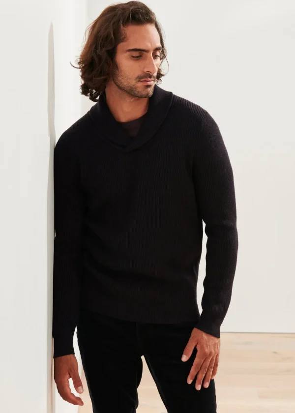 PATRICK ASSARAF Shawl Collar Merino Wool Sweater | Men Knitwear