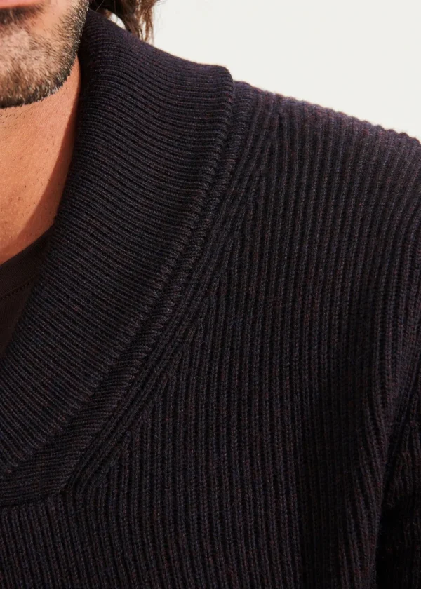 PATRICK ASSARAF Shawl Collar Merino Wool Sweater | Men Knitwear