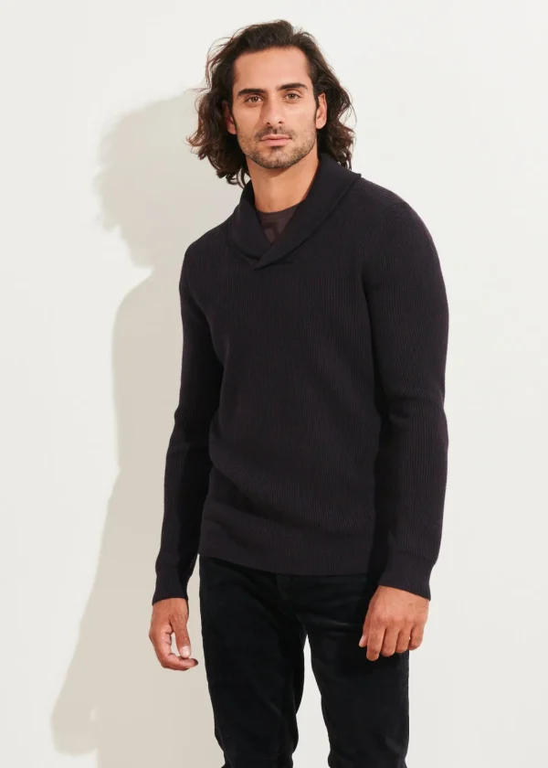 PATRICK ASSARAF Shawl Collar Merino Wool Sweater | Men Knitwear