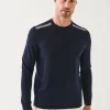 PATRICK ASSARAF Shoulder Tipped Merino Wool Crewneck | Men Knitwear