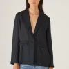 PATRICK ASSARAF Silk Single Breasted Blazer | Women Blazers