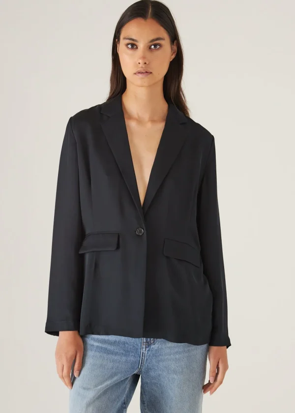 PATRICK ASSARAF Silk Single Breasted Blazer | Women Blazers