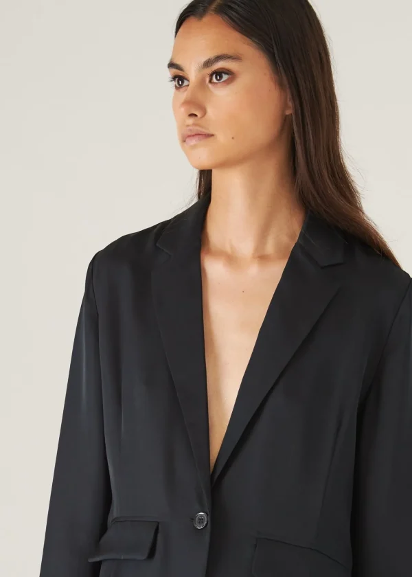 PATRICK ASSARAF Silk Single Breasted Blazer | Women Blazers