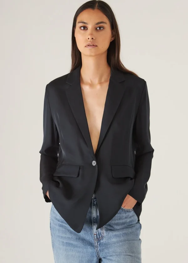 PATRICK ASSARAF Silk Single Breasted Blazer | Women Blazers