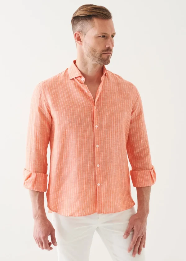 PATRICK ASSARAF Striped Linen Shirt | Men Shirts