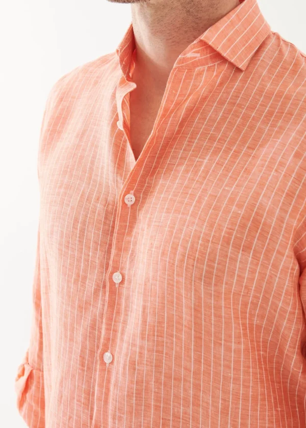 PATRICK ASSARAF Striped Linen Shirt | Men Shirts