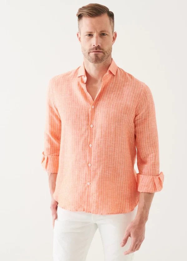 PATRICK ASSARAF Striped Linen Shirt | Men Shirts