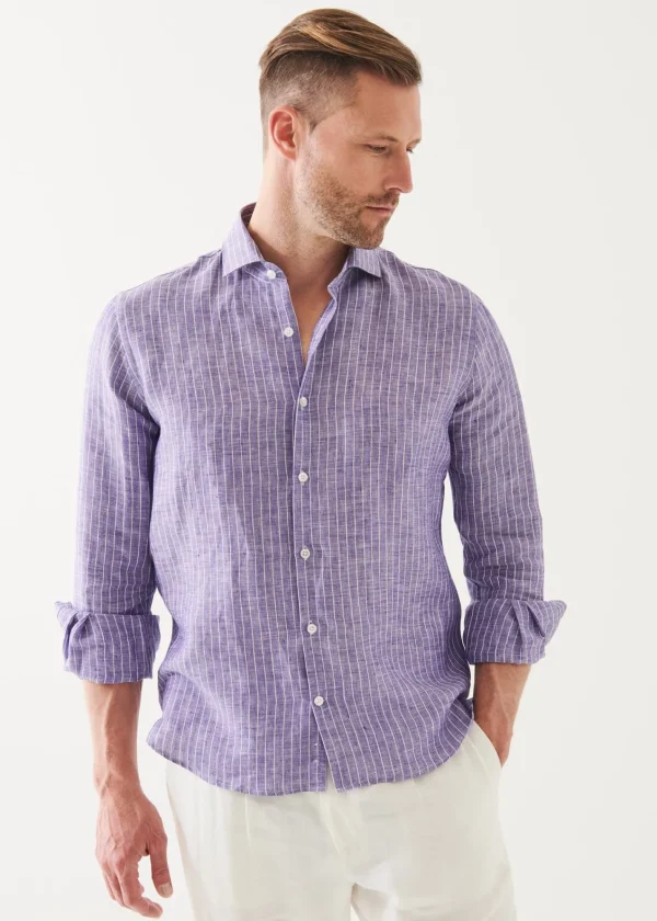 PATRICK ASSARAF Striped Linen Shirt | Men Shirts