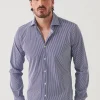 PATRICK ASSARAF Striped Nylon Performance Long Sleeve Shirt | Men Shirts