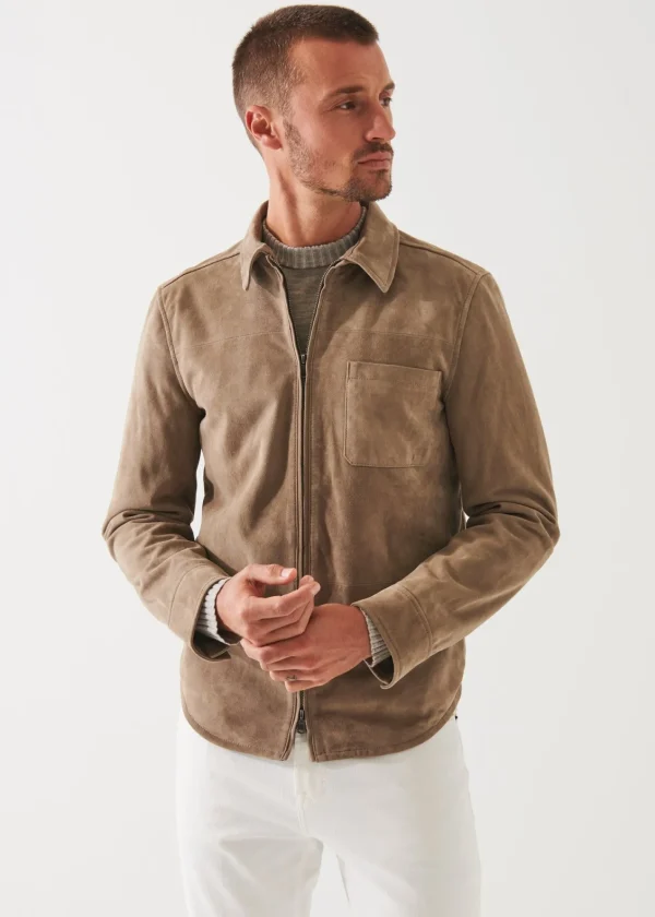 PATRICK ASSARAF Suede Shirt Jacket | Men Outerwear