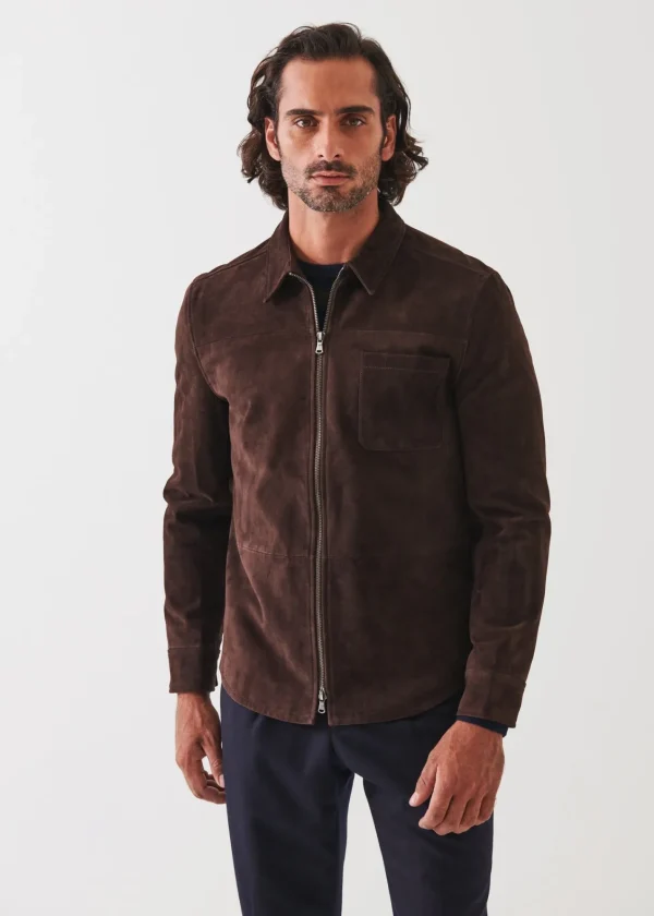 PATRICK ASSARAF Suede Shirt Jacket | Men Outerwear