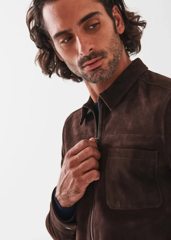 PATRICK ASSARAF Suede Shirt Jacket | Men Outerwear