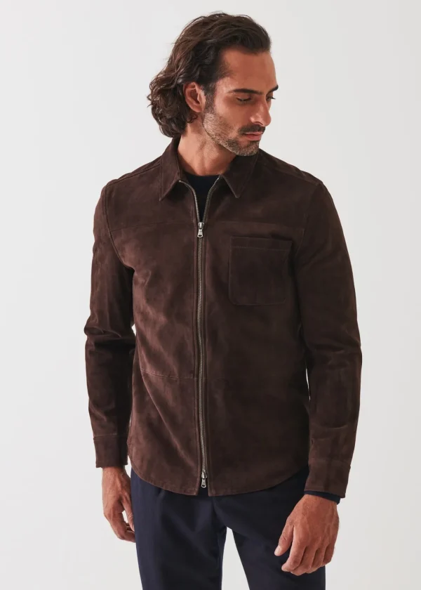 PATRICK ASSARAF Suede Shirt Jacket | Men Outerwear