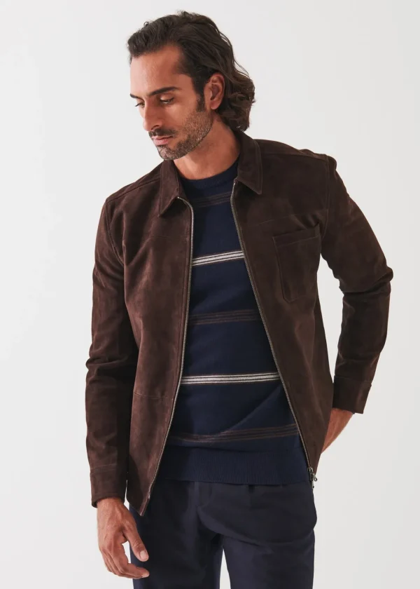 PATRICK ASSARAF Suede Shirt Jacket | Men Outerwear