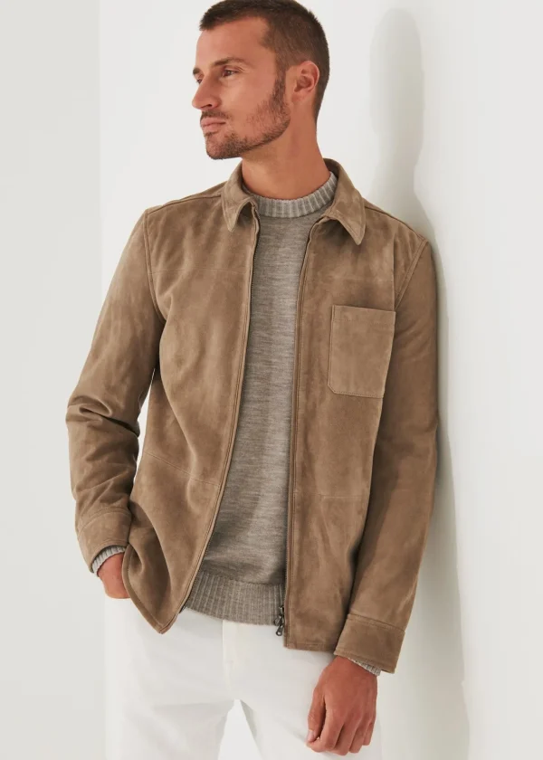 PATRICK ASSARAF Suede Shirt Jacket | Men Outerwear