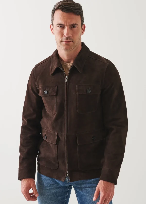 PATRICK ASSARAF Suede Utility Jacket | Men Outerwear