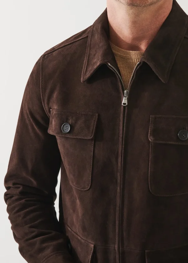 PATRICK ASSARAF Suede Utility Jacket | Men Outerwear