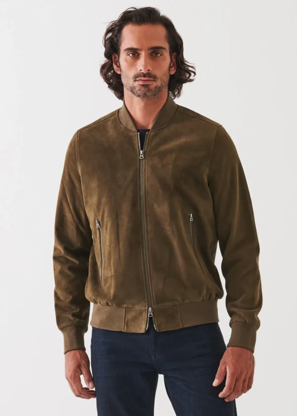 PATRICK ASSARAF Suede Zip Bomber | Men Outerwear