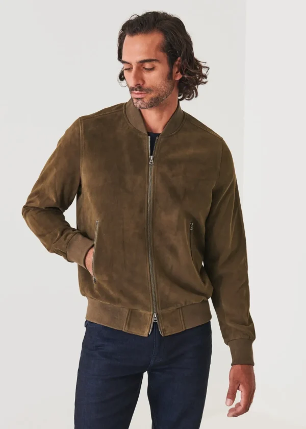 PATRICK ASSARAF Suede Zip Bomber | Men Outerwear