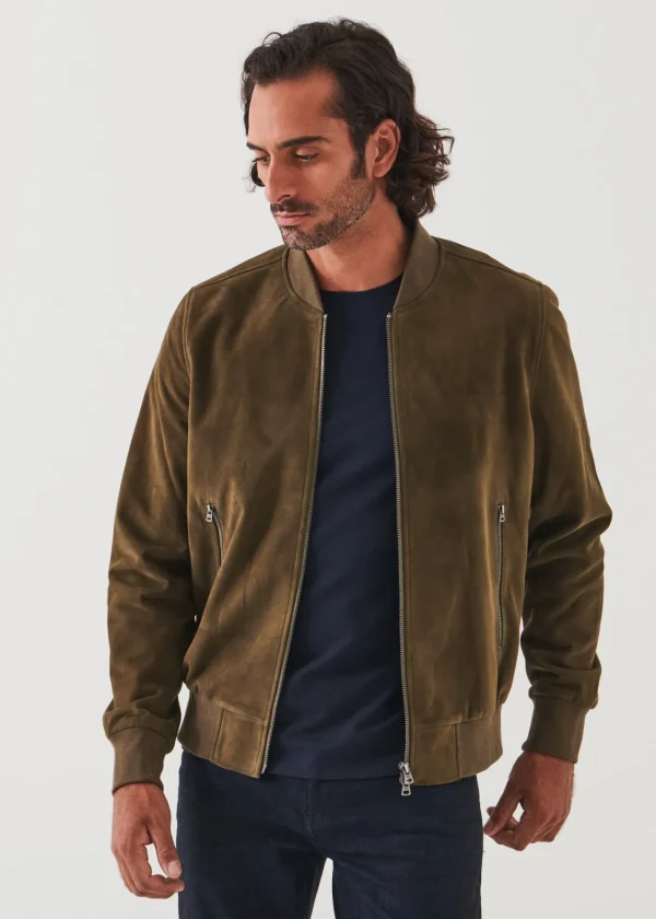PATRICK ASSARAF Suede Zip Bomber | Men Outerwear