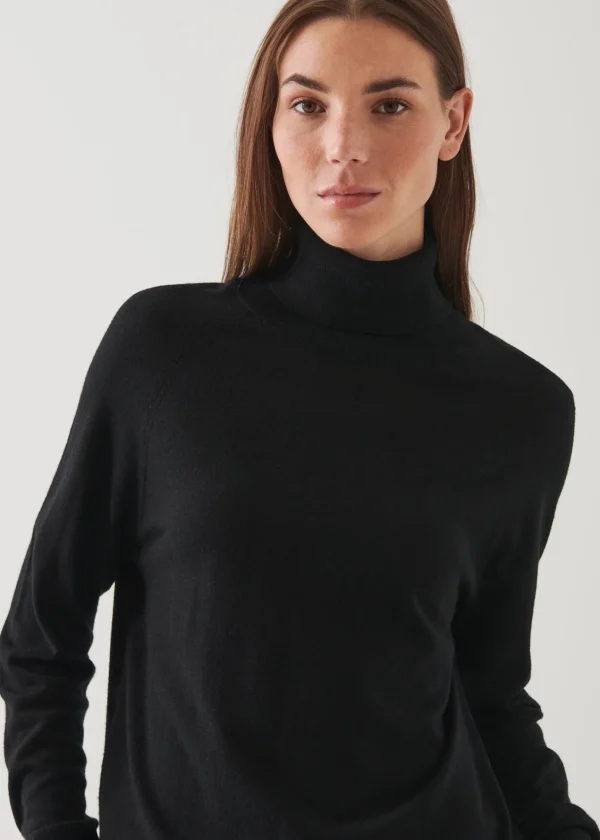 PATRICK ASSARAF Superfine Merino Boyfriend Turtleneck | Women Knitwear