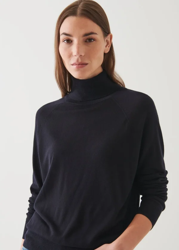 PATRICK ASSARAF Superfine Merino Boyfriend Turtleneck | Women Knitwear