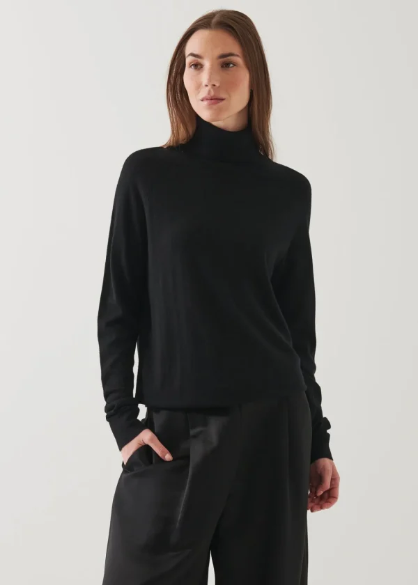 PATRICK ASSARAF Superfine Merino Boyfriend Turtleneck | Women Knitwear