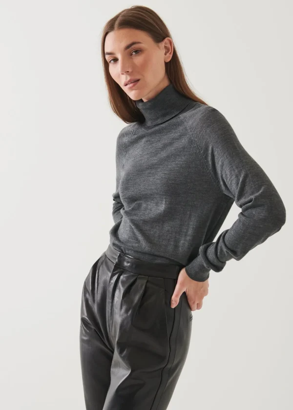 PATRICK ASSARAF Superfine Merino Boyfriend Turtleneck | Women Knitwear