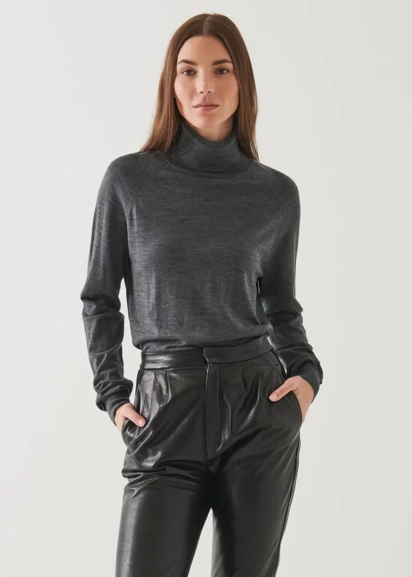 PATRICK ASSARAF Superfine Merino Boyfriend Turtleneck | Women Knitwear