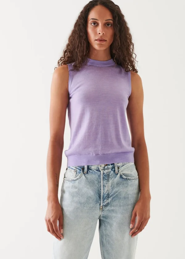 PATRICK ASSARAF Superfine Merino Crew Tank | Women Knitwear