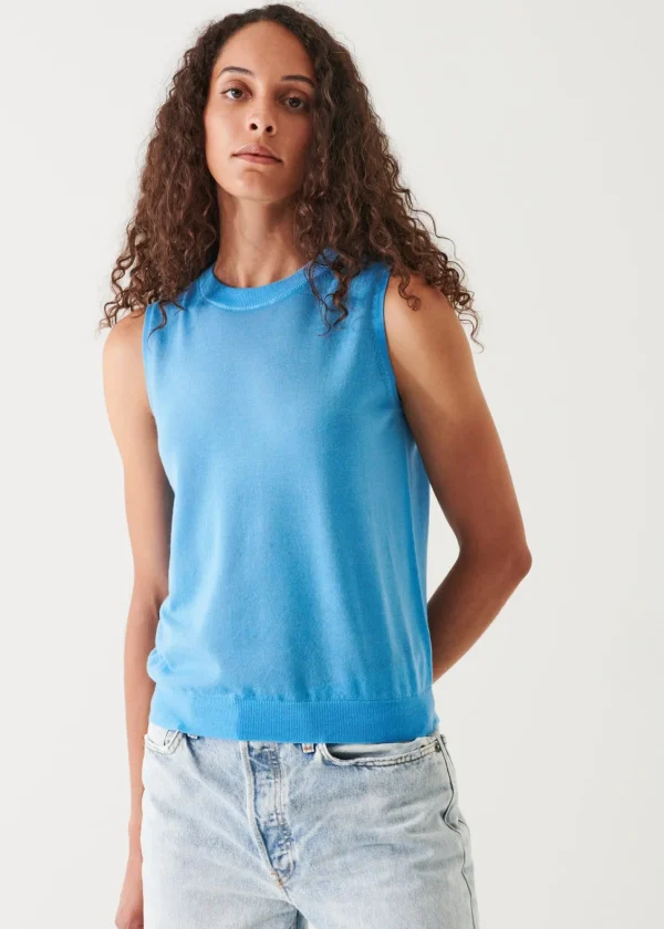 PATRICK ASSARAF Superfine Merino Crew Tank | Women Knitwear