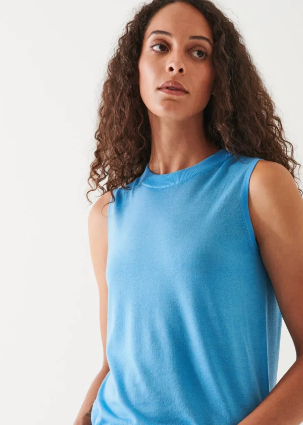 PATRICK ASSARAF Superfine Merino Crew Tank | Women Knitwear